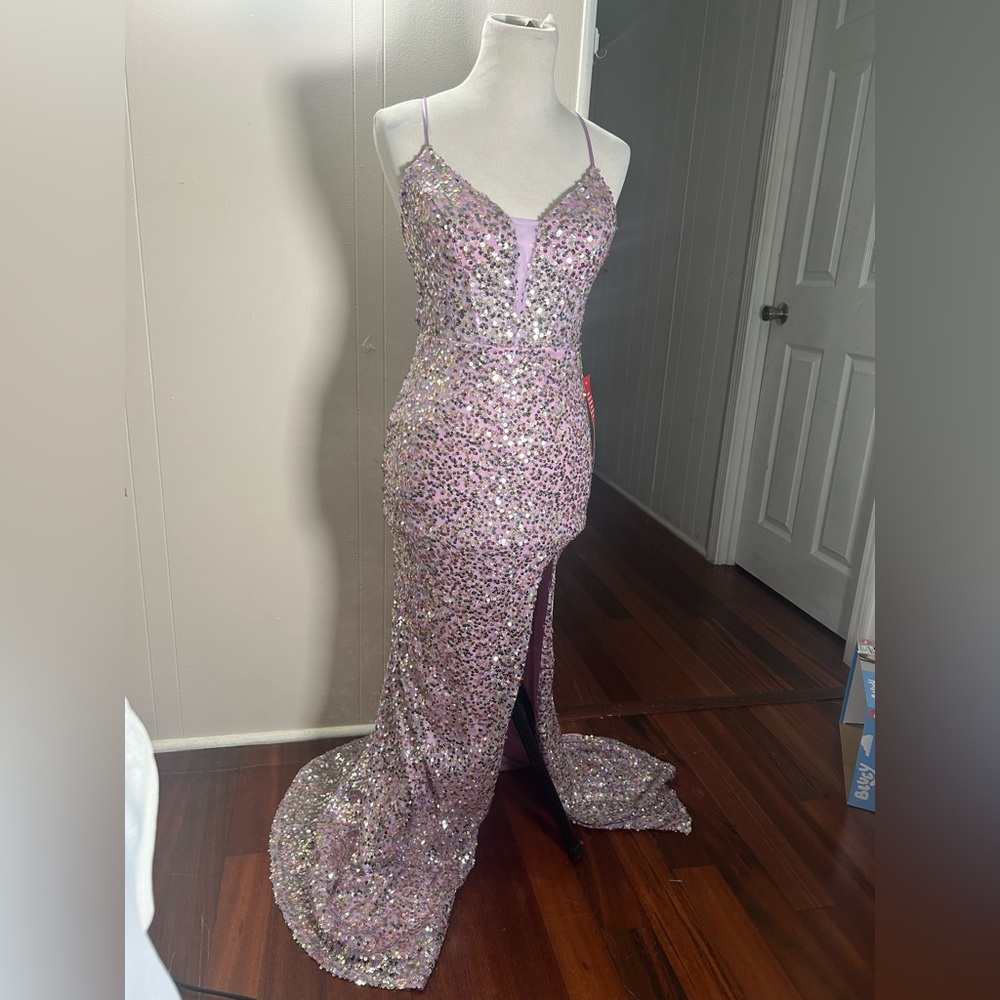 Sparkling Lavender Sequin Gown